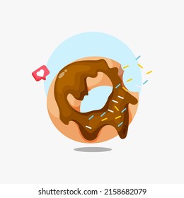 Fast food bite donut icon illustration