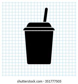 fast food - black vector icon