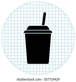 fast food -  black vector icon