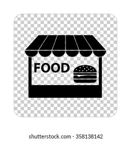 fast food -  black vector icon
