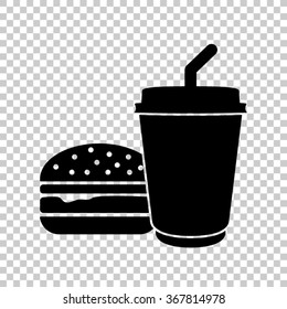 fast food  - black vector icon