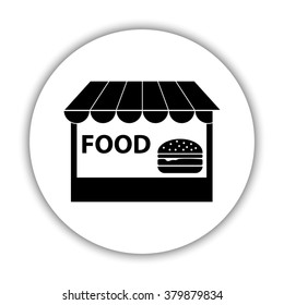 fast food  - black vector icon