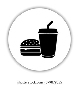 fast food  - black vector icon