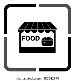 fast food  - black vector icon