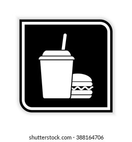 fast food -  black vector icon