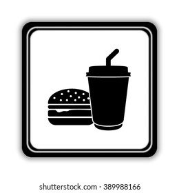 fast food  - black vector icon