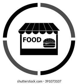 fast food  - black vector icon