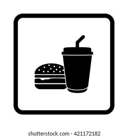 fast food  - black vector icon