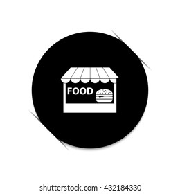 fast food  - black vector icon