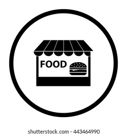 fast food -  black vector icon