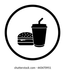 fast food  - black vector icon