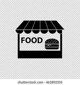 fast food  - black vector icon