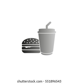 fast food - black  vector icon