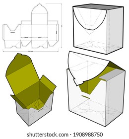 Fast Food Box and Die-cut Pattern. The .eps file is full scale and fully functional. Prepared for real cardboard production.