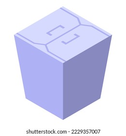 Fast food box icon isometric vector. Snack pack. Bag packet