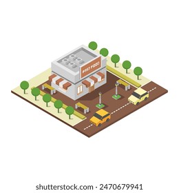 Fast food building illustrated in vector