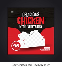 Fast food  burger banner Social Media Post Template