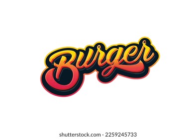 Fast food burger bar logo, typography, font