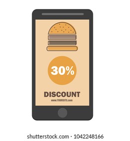 fast food burger coupon discount template flat design