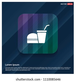Fast food burger and drink icon - Free vector icon