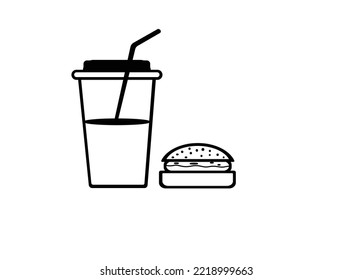 
Fast food burger and drink icon Royalty Free Vector Image Hamburger and Drink Icon Vector Illustration Template Design  Stock Vector icon.