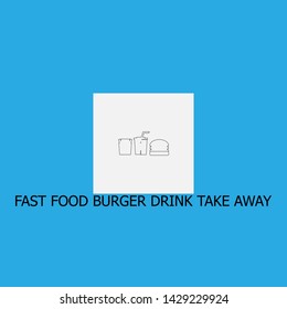 fast food burger drink take away icon sign signifier vector