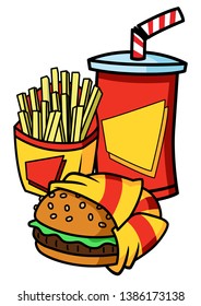 Fast Food Burger and Fries
