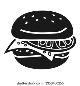 Fast food burger icon. Simple illustration of fast food burger vector icon for web design isolated on white background