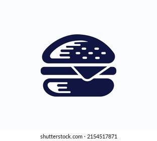 Fast Food Burger Icon Simple. Burger Icon Vector Illustration Logo Template.