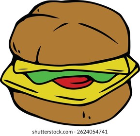 fast food burger illustration design