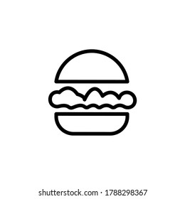 Fast food burger line icon vector