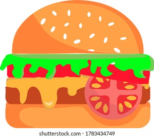 Fast Food Burger  logo design. Vector illustration