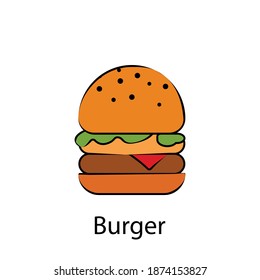 fast food burger outline icon. Element of food illustration icon. Signs and symbols can be used for web, logo, mobile app, UI, UX