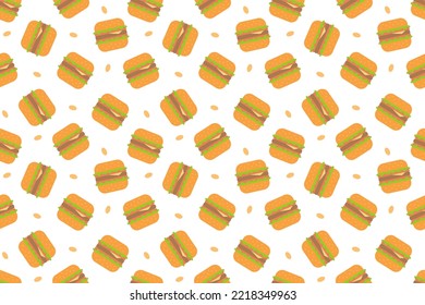 Fast food burger seamless pattern vector design