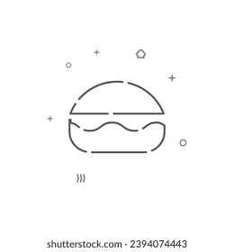 Fast Food, Burger einfache Vektorsymbol. Symbol, Piktogramm, Zeichen einzeln auf weißem Hintergrund. Bearbeitbarer Strich. Passen Sie das Zeilengewicht an.
