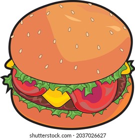 Fast Food Burger Vektorgrafik.
