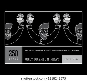 Fast food burgers and hotdogs white on black is a vector illustration about street food