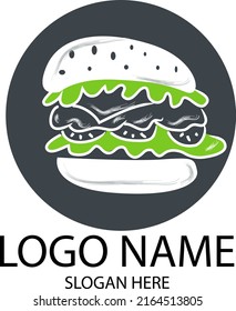 Fast food burgers. type of logo with black background