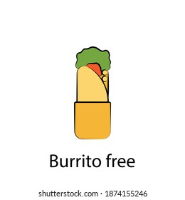 fast food burrito, free outline icon. Element of food illustration icon. Signs and symbols can be used for web, logo, mobile app, UI, UX