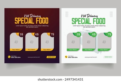 Fast food business marketing social media post or web banner Design,