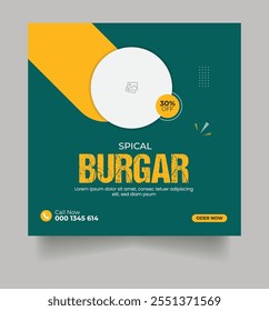 Fast food business marketing social media post or web banner Design