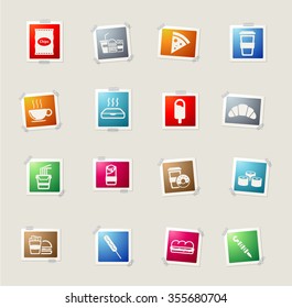 Fast food card icons for web