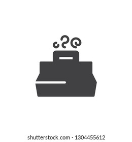 Fast food cardboard box vector icon. filled flat sign for mobile concept and web design. Food delivery service pack simple solid icon. Symbol, logo illustration. Pixel perfect vector graphics