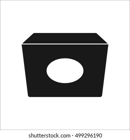 Fast food carrying box container symbol sign silhouette icon on background