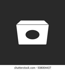 Fast food carrying box container symbol sign silhouette icon on background