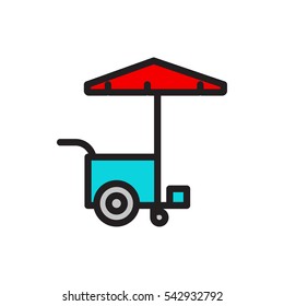 fast food cart icon illustration isolated vector sign symbol