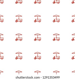 fast food cart icon pattern seamless white background. Editable outline fast food cart icon. fast food cart icon pattern for web and mobile.