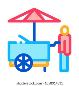 vector de icono del carrito de comida rápida. signo del carrito de comida rápida. ilustración de símbolo de color