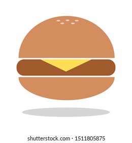 fast food; cartoon burger icon on white background. vector illustration  