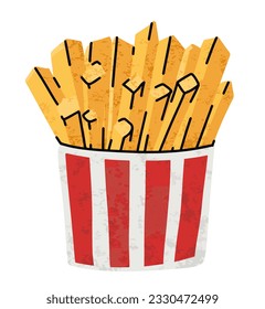 fast food, cartoon icons, simple flat style, street high calorie food illustration.